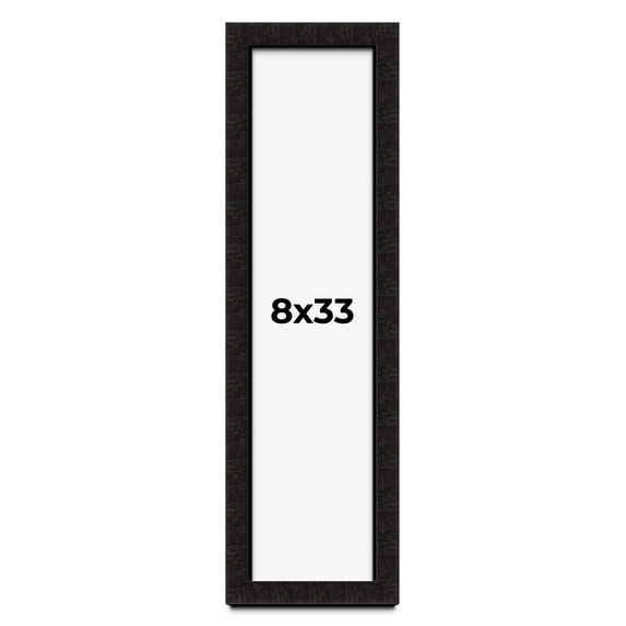 8x33 Shadow Box Black Solid Wood Display Picture Frame | 1 Inch Rabbet Depth | | 1.375 Inch