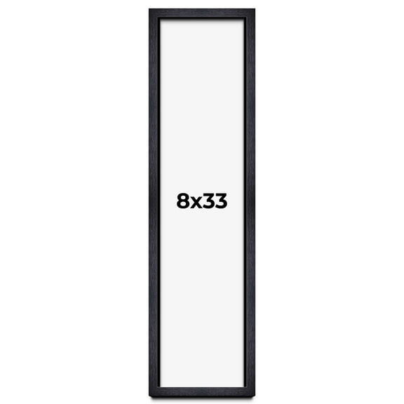 8x33 Shadow Box Frame Black | 1 Inches Deep Real Wood Farmhouse Shadowbox Display Frame | UV
