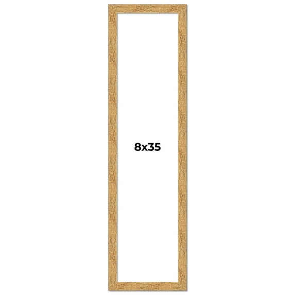 8x35 Frame Beige Real Wood Picture Frame Width 1.25 inches | Interior Frame Depth 0.5 inches |