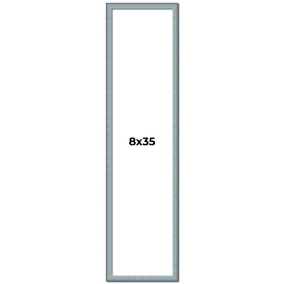 8x35 Frame Blue Scuffed Farm Board Solid Wood Picture Frame Width 0.75 Inches | Interior Depth 0.5