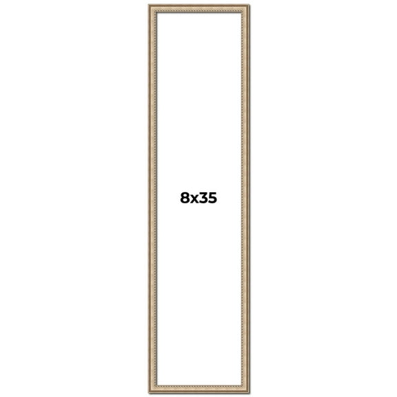 8x35 Frame Silver Real Wood Picture Frame Width 0.75 Inches | Interior Frame Depth 0.5 Inches |