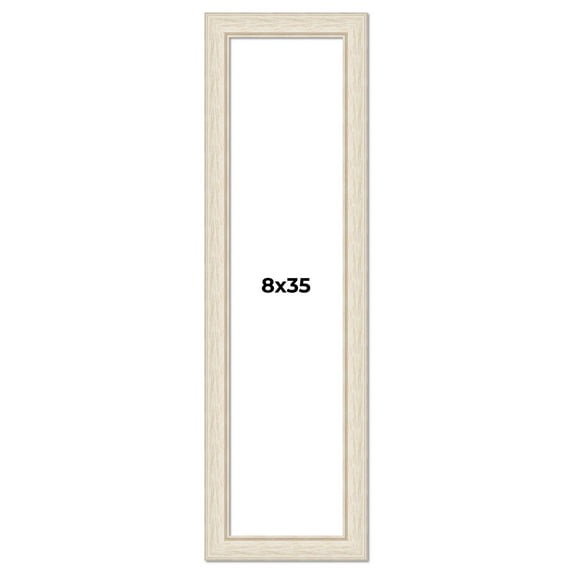 8x35 Frame White Real Wood Picture Frame Width 1.75 inches | Interior Frame Depth 0.5 inches |