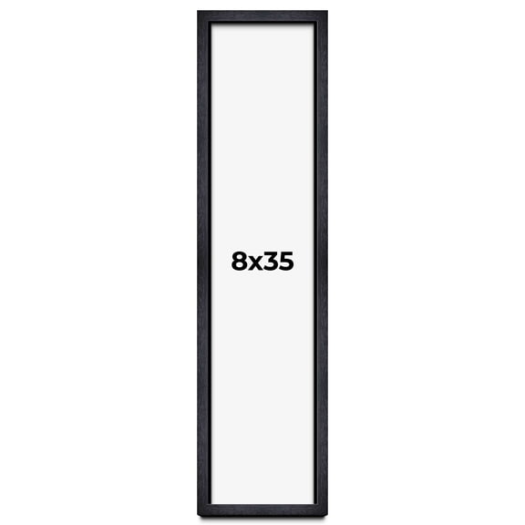 8x35 Shadow Box Frame Black | 1 Inches Deep Real Wood Farmhouse Shadowbox Display Frame | UV