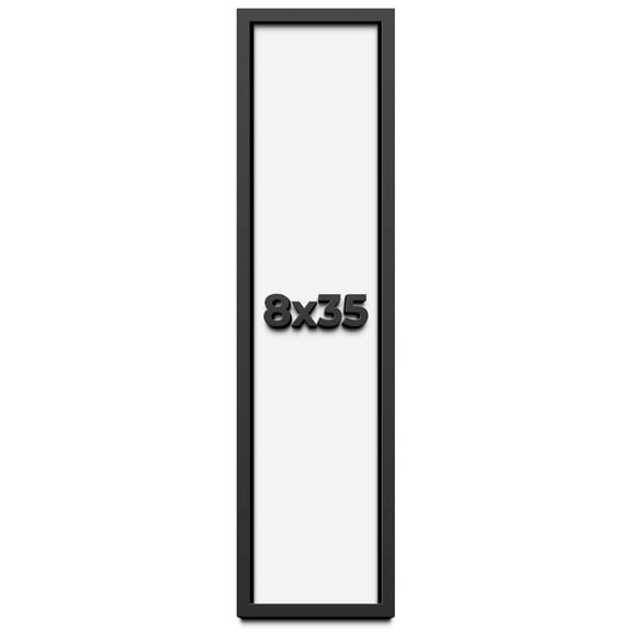 8x35 Shadow Box Frame Black | 1 inches Deep Real Wood Contemporary Shadowbox Display Frame | UV