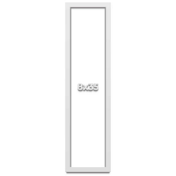 8x35 Shadow Box High Gloss White Display Frame | 1.625 Inches Deep | 1 Inch Moulding Width | Solid