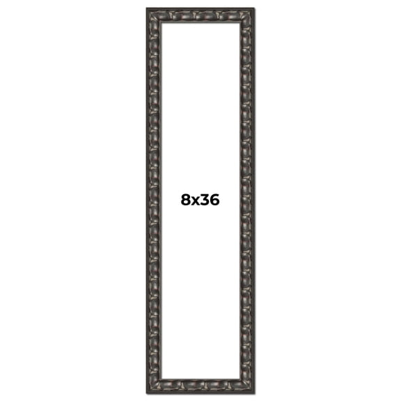 8x36 Frame Black-Brown Medieval Solid Wood Picture Frame | 1.5 Inch Moulding Width | Gotham Beveled