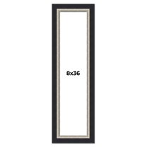 8x36 Frame Black Real Wood Picture Frame Width 2.25 Inches | Interior Frame Depth 0.5 Inches |
