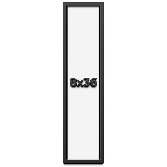 8x36 Shadow Box Frame Black | 1 inches Deep Real Wood Contemporary Shadowbox Display Frame | UV