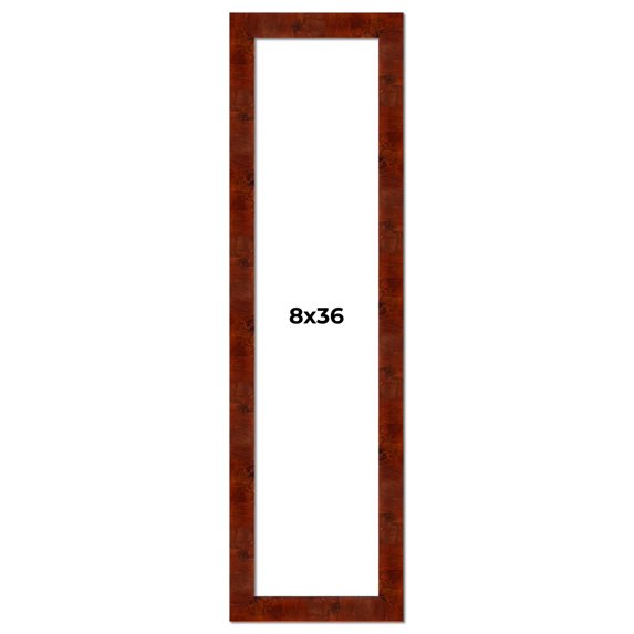 8x36 Walnut Brown Veneer Real Wood Picture Frame Width 1.75 inches | Interior Frame Depth 0.5