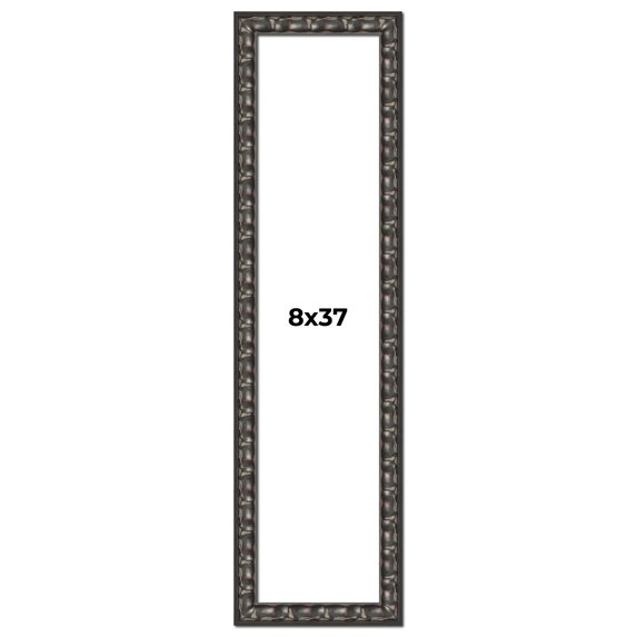 8x37 Frame Black-Brown Medieval Solid Wood Picture Frame | 1.5 Inch Moulding Width | Gotham Beveled