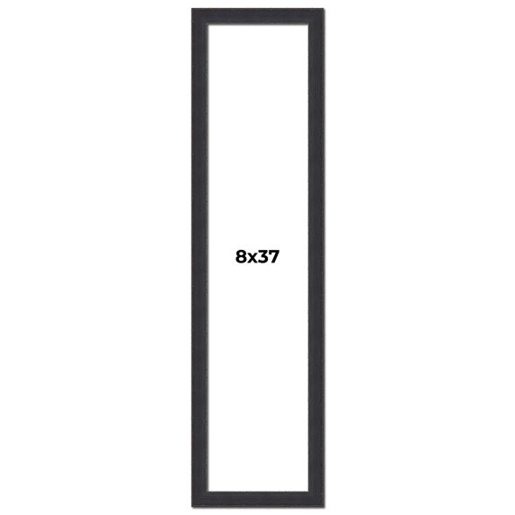 8x37 Frame Black Real Wood Picture Frame Width 1.25 Inches | Interior Frame Depth 0.5 Inches |
