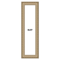 8x37 Frame Ornate Silver Beaded Solid Wood Picture Frame Width 2.5 Inches | Interior Depth 1 Inches
