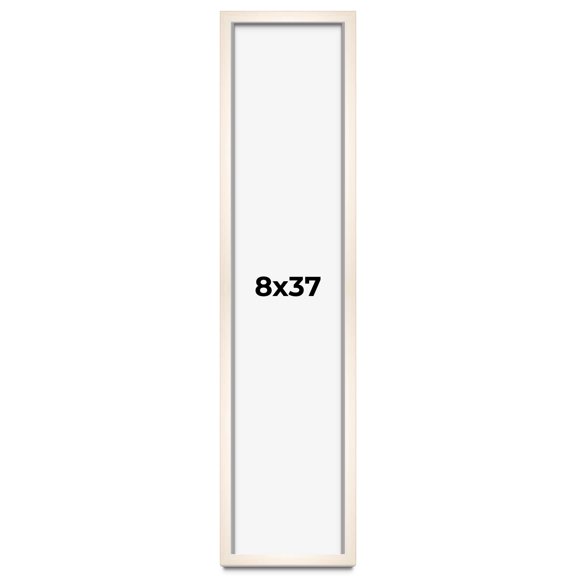 8x37 Frame White Wheat Solid Wood Picture Frame | Moulding Width 0.75 Inches | Interior Depth 0.5