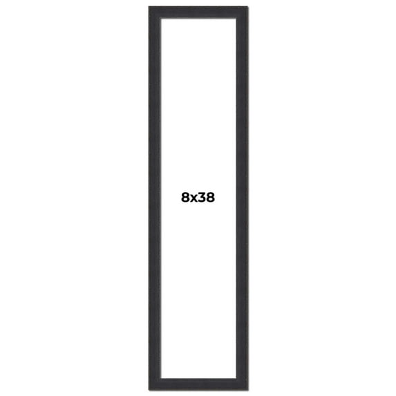8x38 Frame Black Real Wood Picture Frame Width 1.25 Inches | Interior Frame Depth 0.5 Inches |