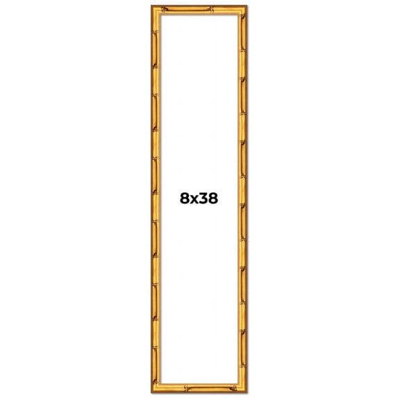 8x38 Frame Gold Bamboo Solid Wood Picture Frame | 0.75 Inch Moulding Width | Interior Frame Depth