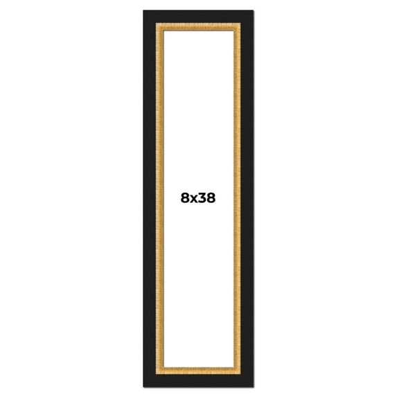 8x38 Frame Gold Real Wood Picture Frame Width 2.25 Inches | Interior Frame Depth 0.5 Inches |