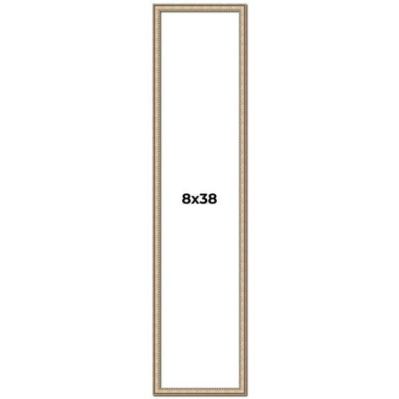 8x38 Frame Silver Real Wood Picture Frame Width 0.75 Inches | Interior Frame Depth 0.5 Inches |