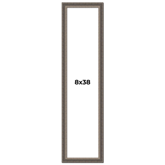 8x38 Frame Silver Real Wood Picture Frame Width 1.25 Inches | Interior Frame Depth 0.5 Inches |