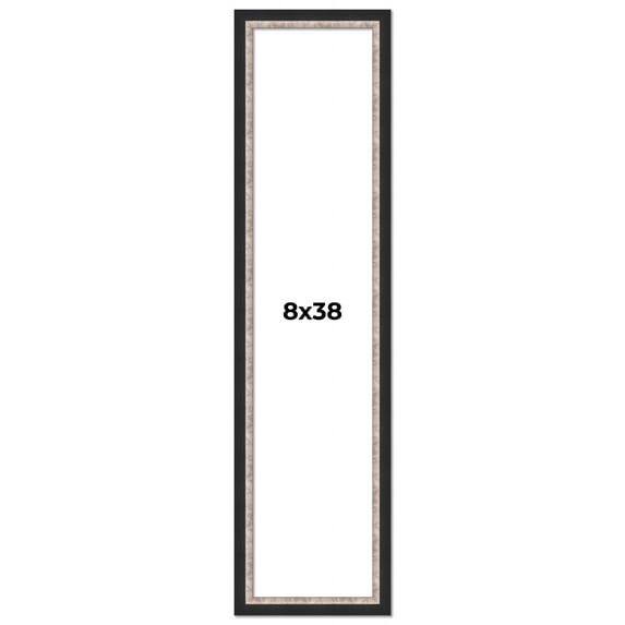 8x38 Frame Silver Real Wood Picture Frame Width 1.25 Inches | Interior Frame Depth 0.75 Inches |