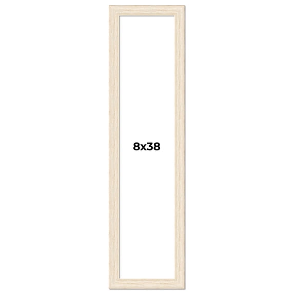8x38 Frame White Real Wood Picture Frame Width 1.5 inches | Interior Frame Depth 0.5 inches | Barn