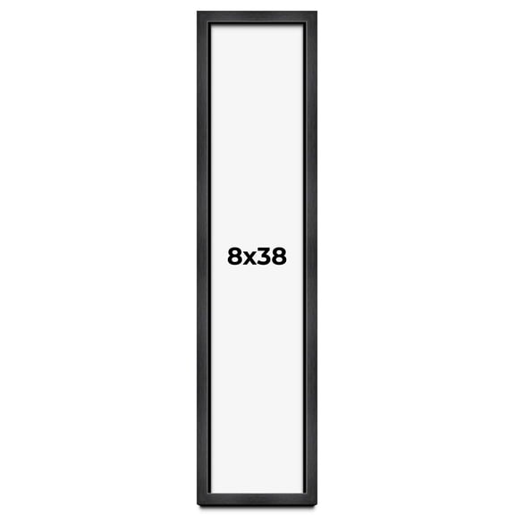 8x38 Shadow Box Frame Grey Charcoal Black | 0.875 Inches Deep | Solid Wood Shadowbox Display Frame