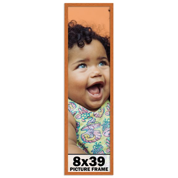 8x39 Frame Honey Pecan Brown Picture Frame - Modern Photo Frame Includes UV Acrylic Shatter Guard