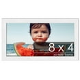 thumbnail image 1 of 8x4 Frame White Complete Wood Picture Frame with UV Acrylic, Foam Board Backing, & Hardware, 1 of 9