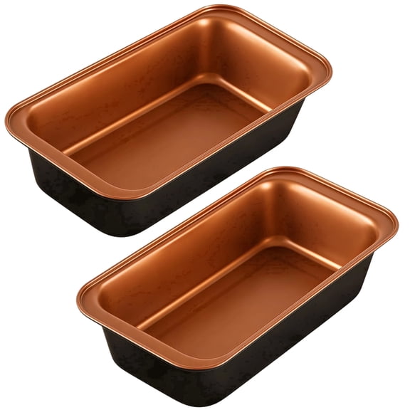 Bakecore 2 Pack Nonstick Carbon Steel Loaf Pan, 8.5 x 4.5 inch Champagne Gold Baking Tin for Banana Bread Meatloaf