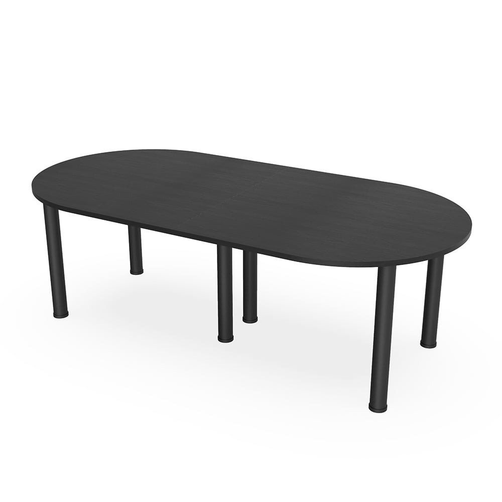 8x4 Racetrack Shaped Conference Table Post Legs Power And Data ...