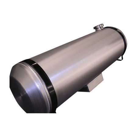 8x40 End Fill Round Spun Aluminum Gas Tank With Sump - 8.25 Gallon - 1/4 NPT Outlets