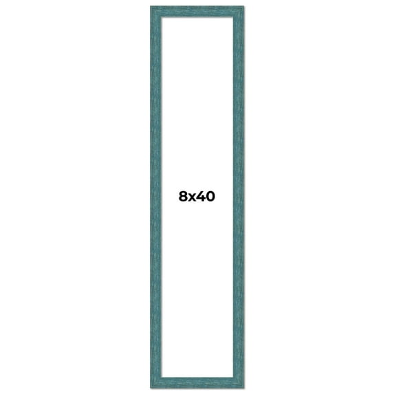 8x40 Frame Blue Rustic Barnwood Solid Wood Picture Frame Width 1.25 Inches | Interior Depth 0.5