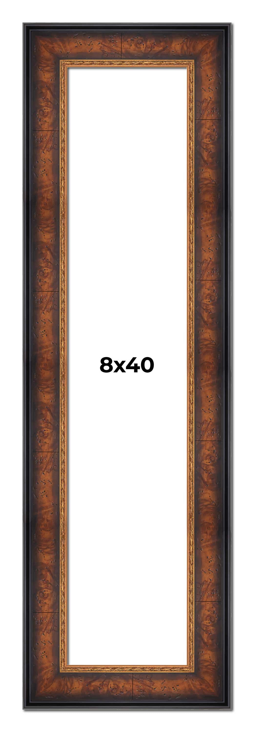 8x40 Frame Brown Walnut Gold Ornate Trim Solid Wood Plein Air Picture ...