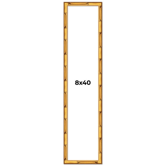 8x40 Frame Gold Bamboo Picture Frame - Complete Modern Photo Frame Includes UV Acrylic Shatter