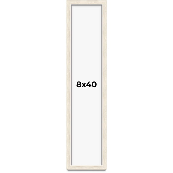 8x40 Shadow Box Frame White | 1.125 Inches Deep Real Wood Rustic Shadowbox Display Frame | UV