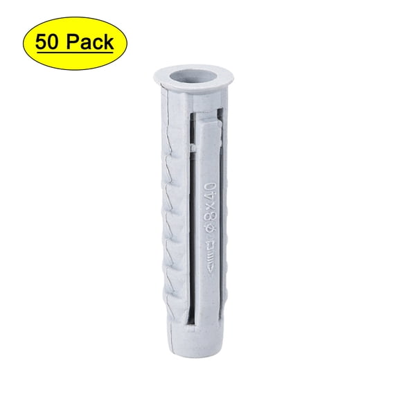 Uxcell 8x40mm Expansion Pipe Tube Plastic Gray 50 Pack