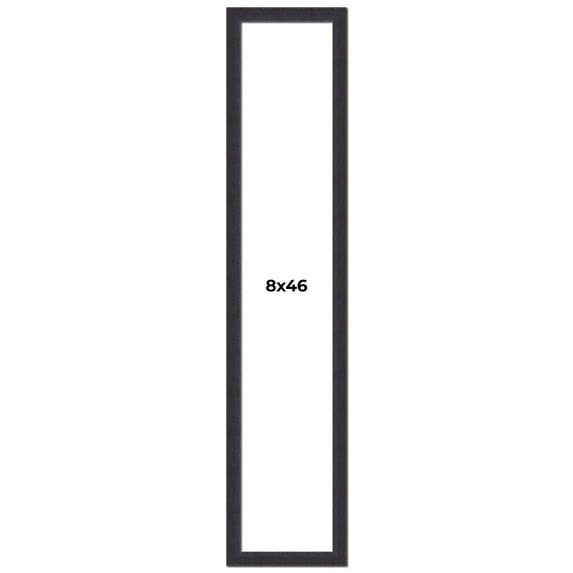 8x46 Frame Black Real Wood Picture Frame Width 1.25 Inches | Interior Frame Depth 0.5 Inches |