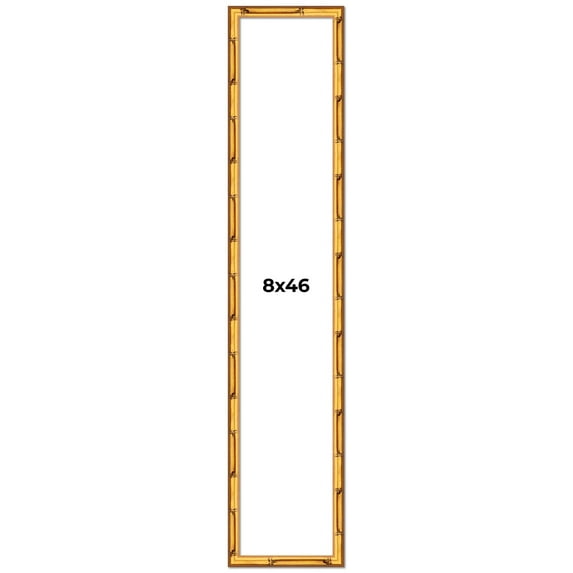 8x46 Frame Gold Bamboo Solid Wood Picture Frame | 1 Inch Moulding Width | Interior Frame Depth 0.75