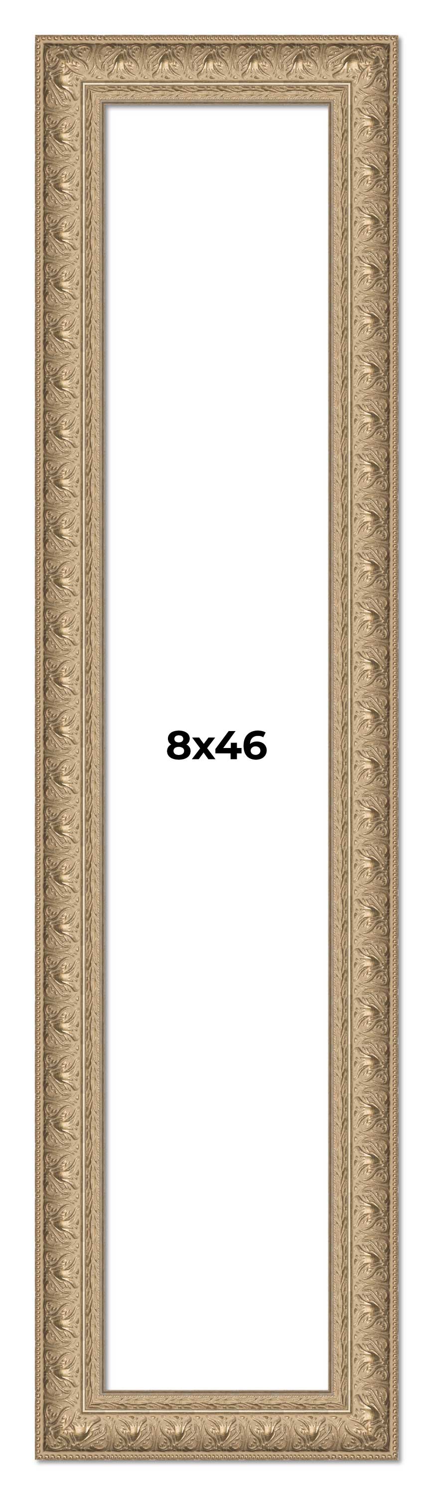 8x46 Frame Ornate Silver Beaded Solid Wood Picture Frame Width 2.5 ...