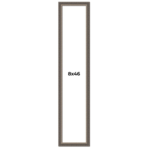 8x46 Frame Silver Real Wood Picture Frame Width 1.25 Inches | Interior Frame Depth 0.5 Inches |
