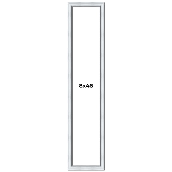 8x46 Frame Sterling Silver Solid Wood Picture Frame | 1.25 Inch Moulding Width | 0.75 Inch Interior