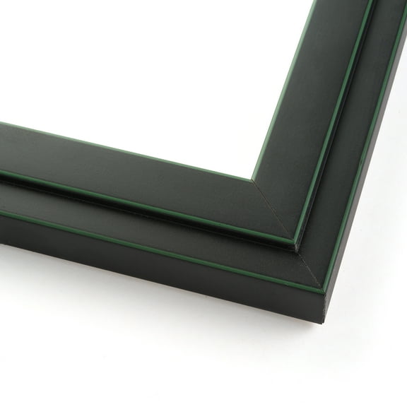 8x48 - 8 x 48 Black and Green Pinstripe Solid Wood Frame with UV Framer's Acrylic & Foam Board