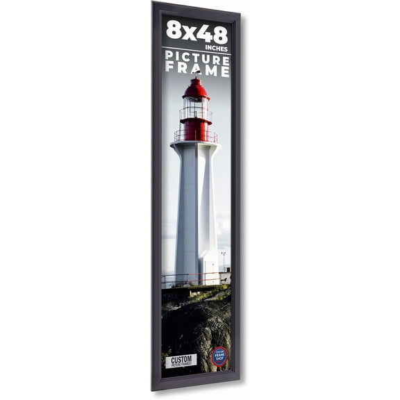 8x48 Frame Black Passaggi Solid Wood Picture Frame Width 1.5 Inches | Interior Frame Depth 0.5
