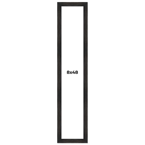 8x48 Frame Black Rustic Barnwood Solid Wood Picture Frame | 1.5 Inch Moulding Width | Includes UV