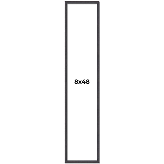 8x48 Frame Brown Solid Wood Picture Frame - Complete Modern Photo Frame Includes UV Acrylic