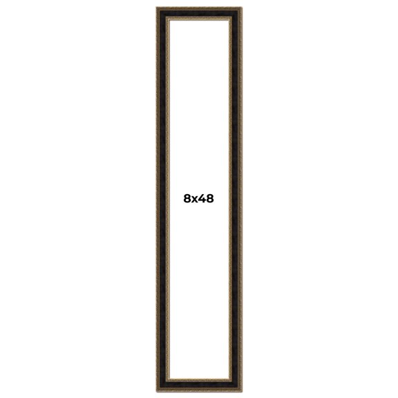 8x48 Frame Gold Antique Vintage Sold Wood Picture Frame | 1.75 Inch Moulding Width | Interior Frame