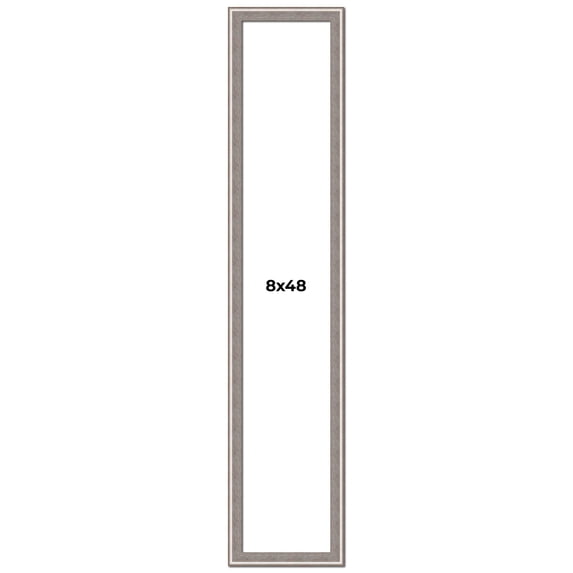 8x48 Frame Grey Real Wood Picture Frame Width 1.25 inches | Interior Frame Depth 0.5 inches | Hans