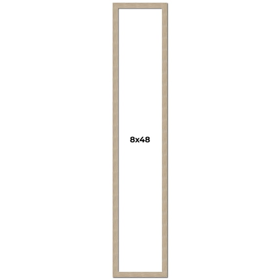 8x48 Frame Grey Solid Wood Picture Frame Width 1 Inches | Interior Frame Depth 0.5 Inches |
