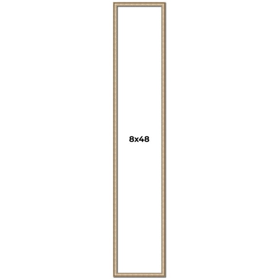 8x48 Frame Silver Real Wood Picture Frame Width 0.75 Inches | Interior Frame Depth 0.5 Inches |