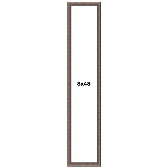 8x48 Frame Silver Real Wood Picture Frame Width 1.25 Inches | Interior Frame Depth 0.5 Inches |