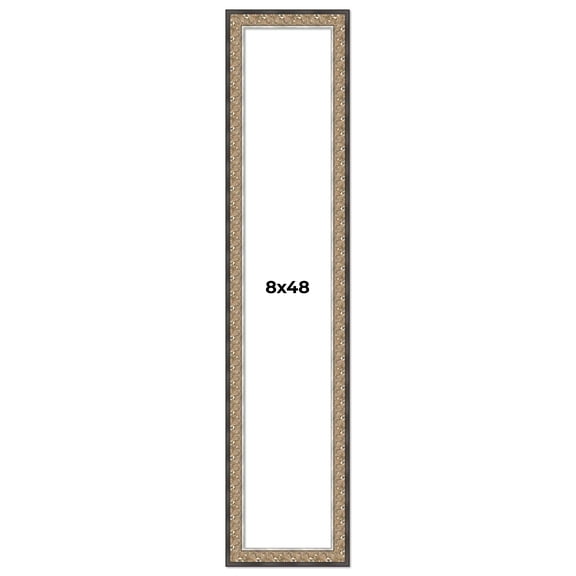 8x48 Frame Silver Real Wood Picture Frame Width 1.75 Inches | Interior Frame Depth 0.5 Inches |